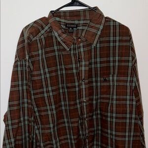 Knights Apparel Brown and Green Casual Button Down Shirt
